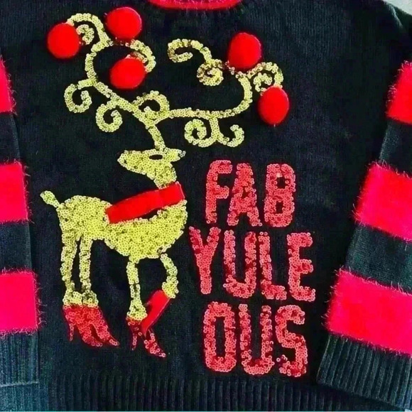 Holiday Time Sequin Christmas Sweater size Small - Picture 3 of 14
